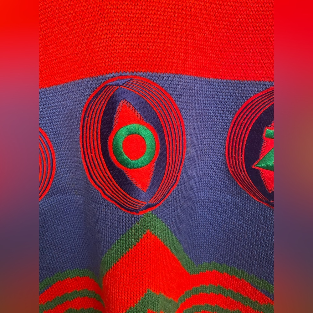 SOLD Vintage Loud Michiko Koshino Knit Embroidered Sweater - Picture 6 of 15